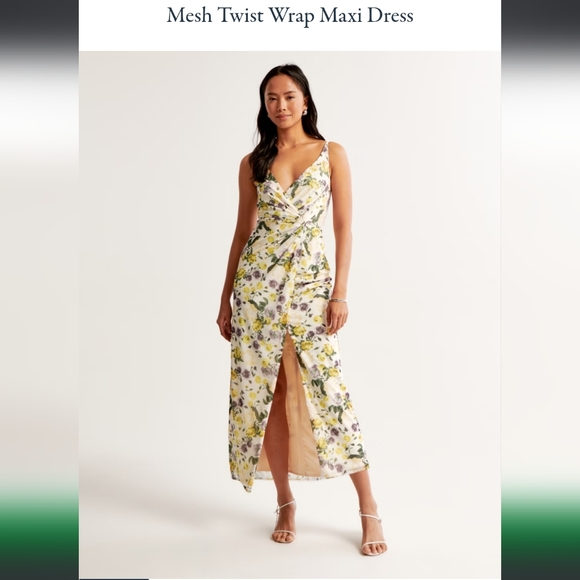 Abercrombie and Fitch Mesh Twist Wrap Maxi Dress XL - Picture 1 of 6